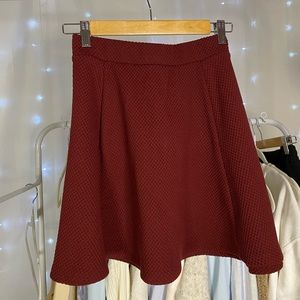 Maroon H&M Skater Skirt